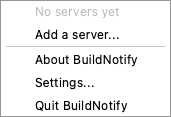 Tray menu with no servers